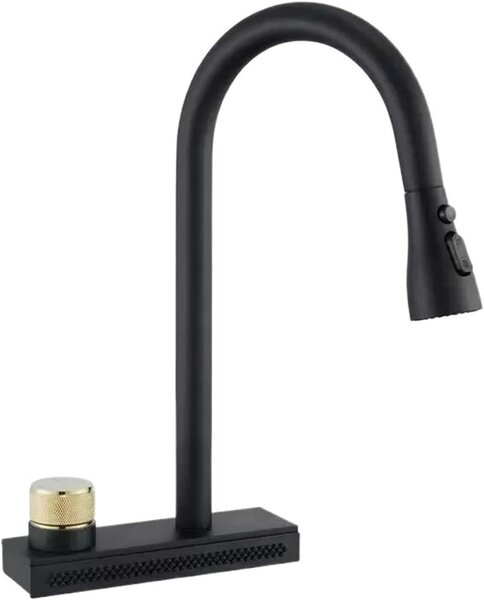 Rubinetto da cucina con doccetta – Rubinetto in pietra artificiale estraibile – Ideale per le attività quotidiane in cucina – Acciaio inossidabile 304 – Montaggio a 2 fori – Bianco