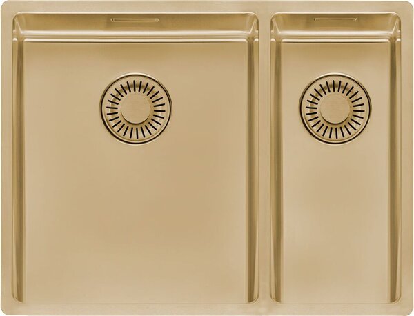 REGINOX R39229 Lavello NEW YORK 34x40+18x40 Comfort Gold II, adatto a basi di almeno 60 cm di larghezza / Bordo a filo / Installazione a incasso / Sottotop