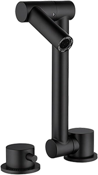 Rubinetto da cucina pieghevole - Rubinetto per lavello da cucina - Apertura a 90 gradi - Altezza 5 cm - Colore nero