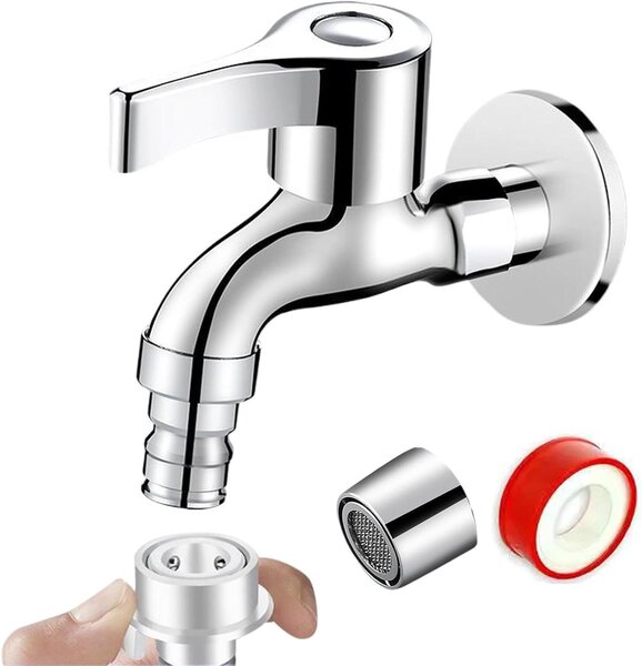 Rubinetto per lavatrice - Rubinetto per lavabo - Uso domestico - Affidabilità senza perdite - 8W x 4D x 4H cm - Ottone