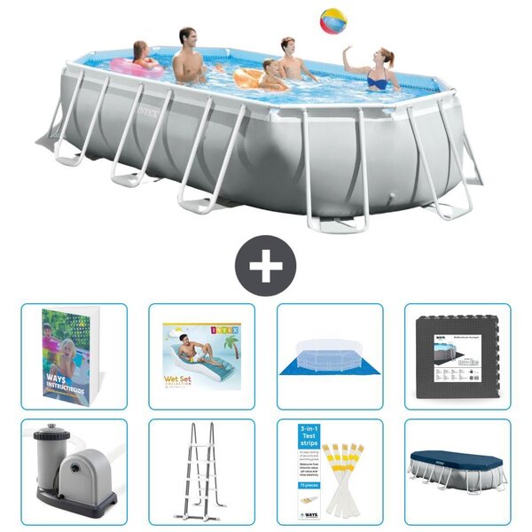 Piscina fuori terra ovale con struttura Prisma - 503x274x122 cm - 7 pezzi - Modello S533