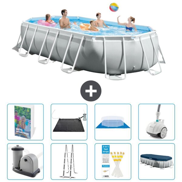 Piscina a forma ovale con struttura Prisma - 503x274x122 cm - Kit composto da 7 elementi - Modello S600
