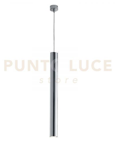 Lampadario a sospensione fluke tonda cromo 1 luce attacco gu10 5,5x