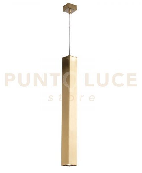 Lampadario a sospensione fluke quadrata oro 1 luce attacco gu10 6x6