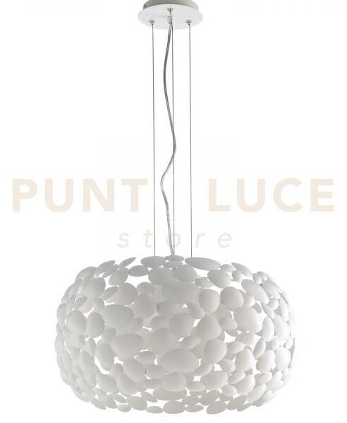 Lampadario a sospensione dioniso bianca 3 luci attacco e27 48x48x14