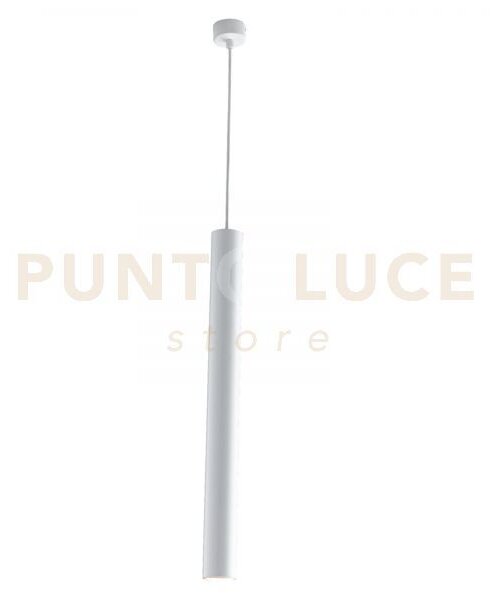 Lampadario a sospensione fluke tonda bianca 1 luce attacco gu10 5,5