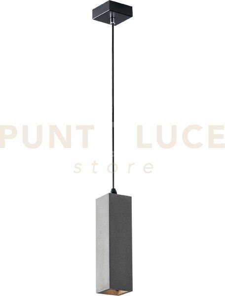 Lampadario a sospensione kruk quadrata grigia 1 luce attacco gu10 7