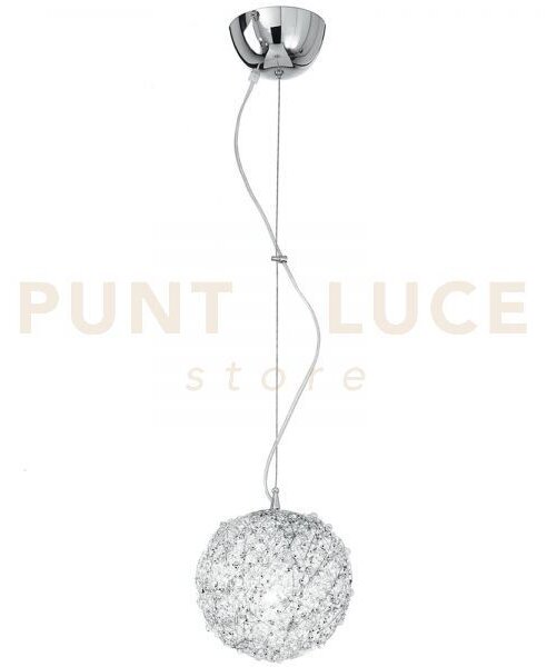 Lampadario a sospensione astra cromo 1 luce attacco e27 20x120cm al