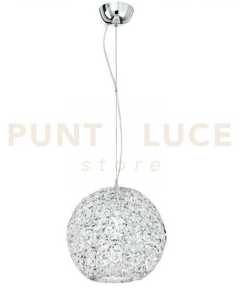 Lampadario a sospensione astra cromo 1 luce attacco e27 35x35x120cm