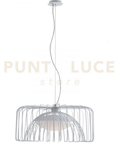 Lampadario a sospensione led cougar in metallo bianca 24w 2740lm 40