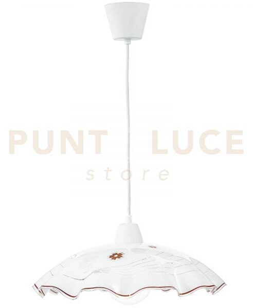 Lampadario a sospensione victoria bianca 1 luce attacco e27 42x42x1