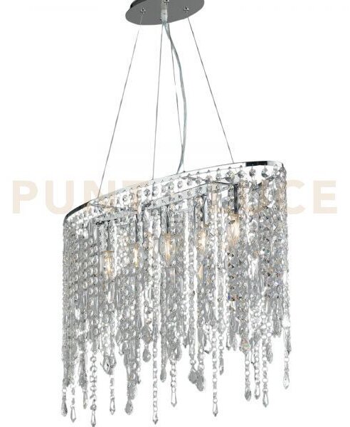 Lampadario a sospensione breeze cromo e cristalli k9 5 luci attacc