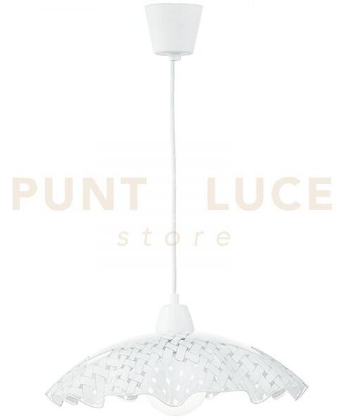 Lampadario a sospensione cashmere bianca 1 luce attacco e27 42x42x1