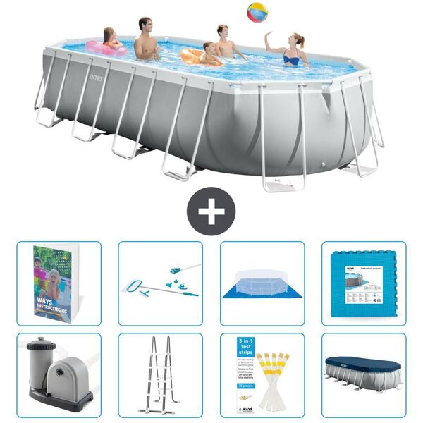 Piscina ovale con struttura Prisma - 610x305x122 cm - 7 pezzi - Modello S539