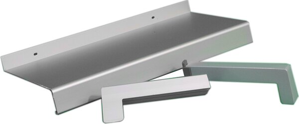 Davanzale in alluminio argento EV1, sporgenza 240 mm, lunghezza senza bordi 1300 mm