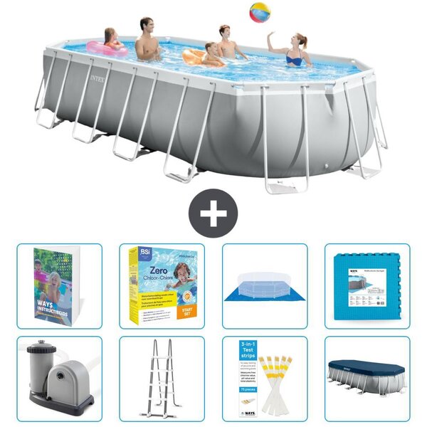 Piscina ovale con struttura a telaio Prism - 610x305x122 cm - 7 pezzi - Modello S566