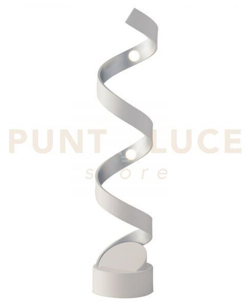 Lume led helix spirale bianco e argento 12w 740lm 3000k 14,5x14,5x66cm