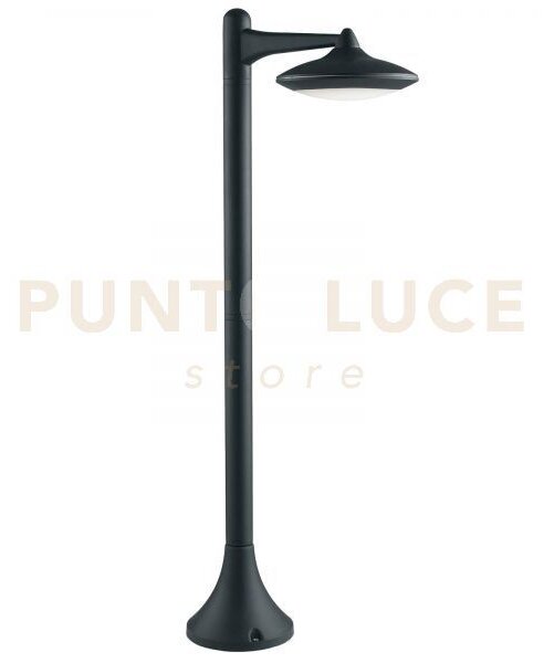 Paletto led alyson nero 12w 1300lm 4000k ip44 28x91cm in alluminio