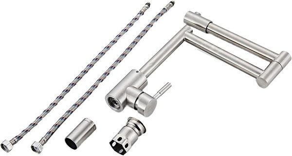 Rubinetto pieghevole per cucina - Rubinetto per lavello da cucina - Facile da pulire - Rotazione a 360 gradi - Diametro di 10 mm - Acciaio inossidabile