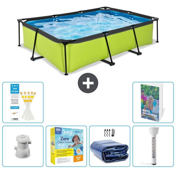 Piscina fuori terra rettangolare - 300x200x65 cm - 5 pezzi - Modello S184