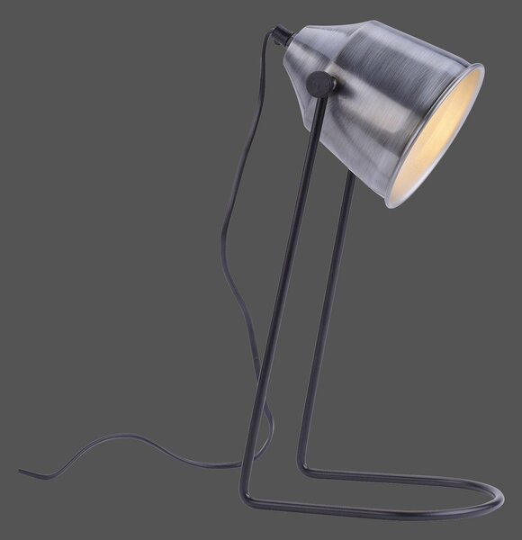 Lampada da tavolo, ferro, stile industriale, regolabile, H 43,5 cm
