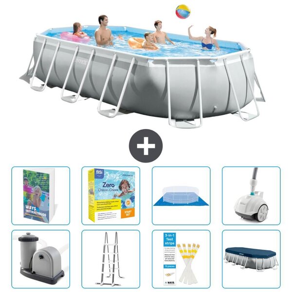 Piscina a forma ovale con struttura Prisma - 503x274x122 cm - 7 pezzi - Modello S544