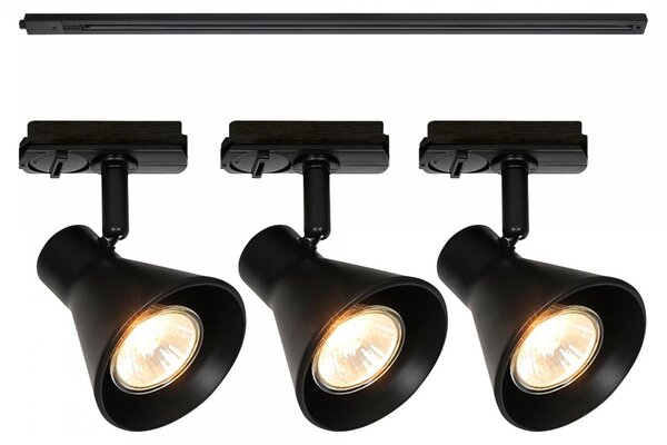 Nordlux 2510399903 EIK Link 3 faretti + sistema di binari GU10 da 1 m nero