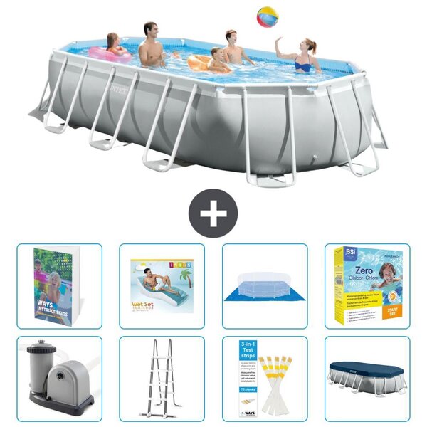Piscina a forma ovale con struttura Prisma - 503x274x122 cm - 7 pezzi - Modello S639