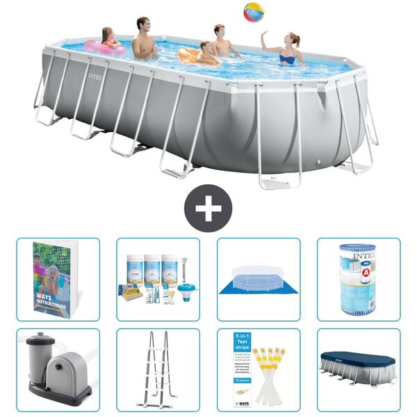 Piscina fuori terra ovale "Prism Frame" - 610x305x122 cm - 7 pezzi - Modello S556