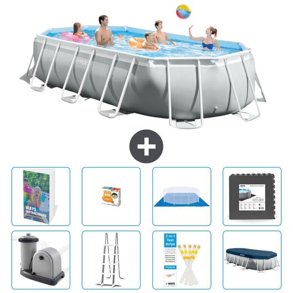 Piscina ovale con struttura Prisma - 503x274x122 cm - 7 pezzi - Modello S525