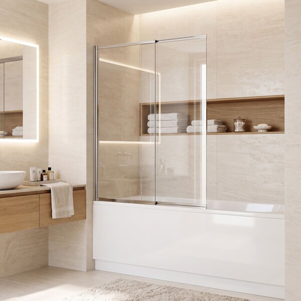 Paravento vasca scorrevole REA Dario Chrome 80