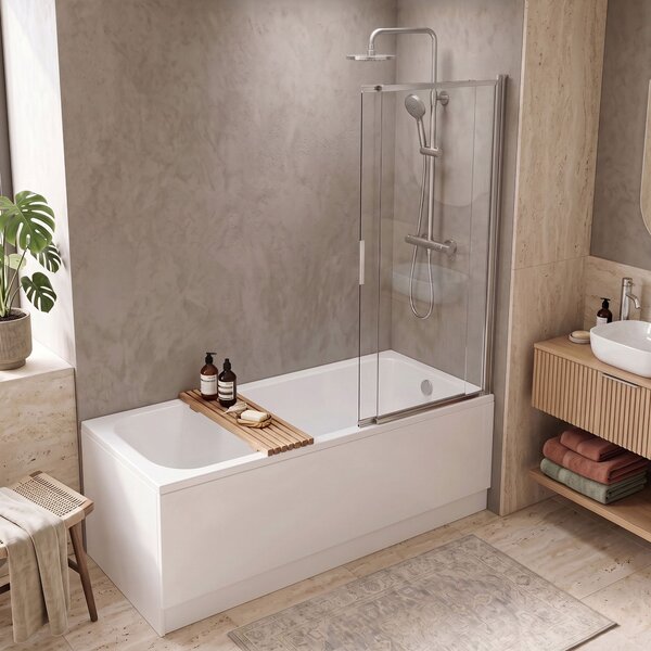 Paravento vasca scorrevole REA Dario Chrome 80