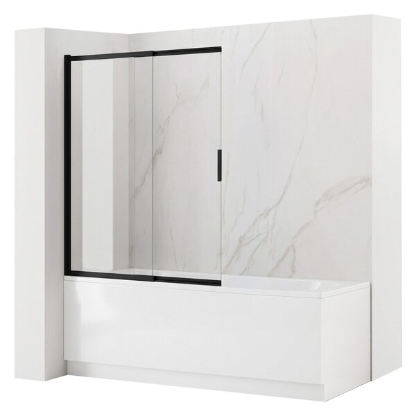 Paravento vasca scorrevole REA Dario Black 80