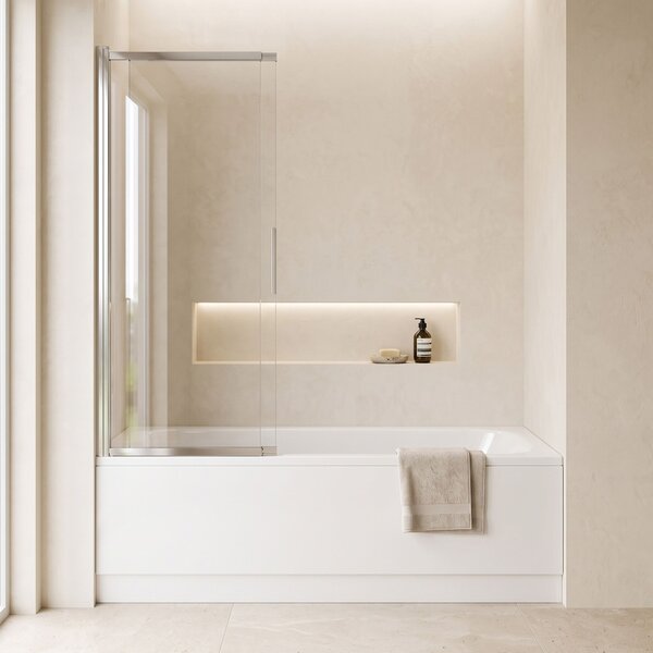 Paravento vasca scorrevole REA Dario Chrome 80