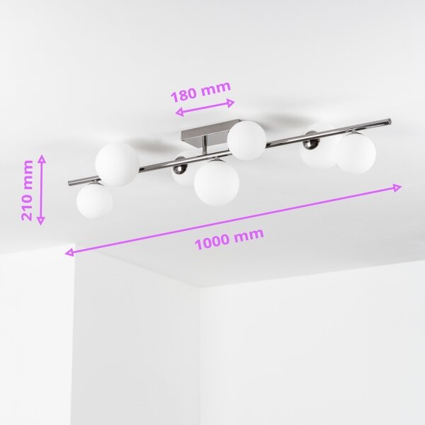 Brilagi - Lampadario a plafone LED MILLA 7xG9/3W/230V nero cromato/bianco