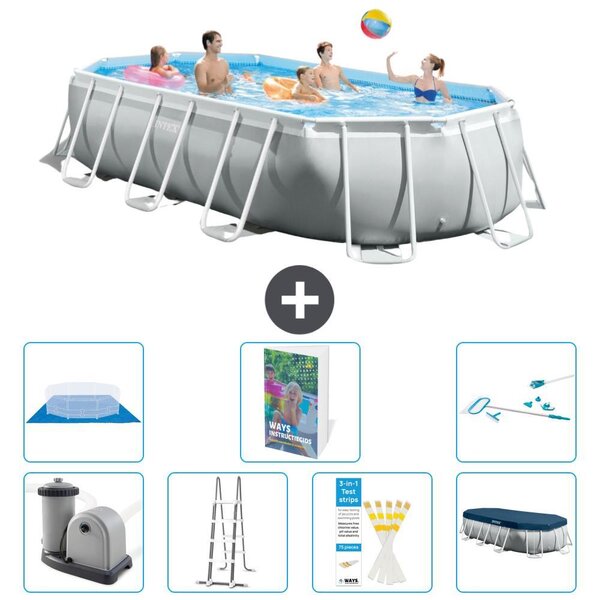 Piscina ovale con struttura a telaio Prism - 503x274x122 cm - 6 pezzi - Modello S573