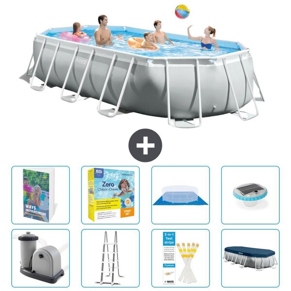 Piscina a forma ovale con struttura Prisma - 503x274x122 cm - 7 pezzi - Modello S526