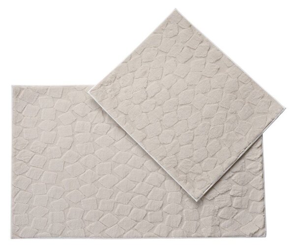 Set di tappetini per il bagno beige 2 pz 60x100 cm Rabbit – Foutastic