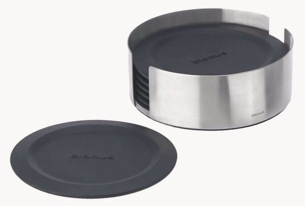Set sottobicchieri in silicone Lareto Black 7 pz