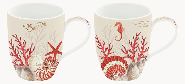 Set di 2 tazze in porcellana Coral Reef