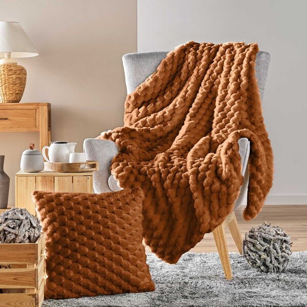 Coperta marrone chiaro in micropile 220x240 cm Frosty – douceur d'intérieur