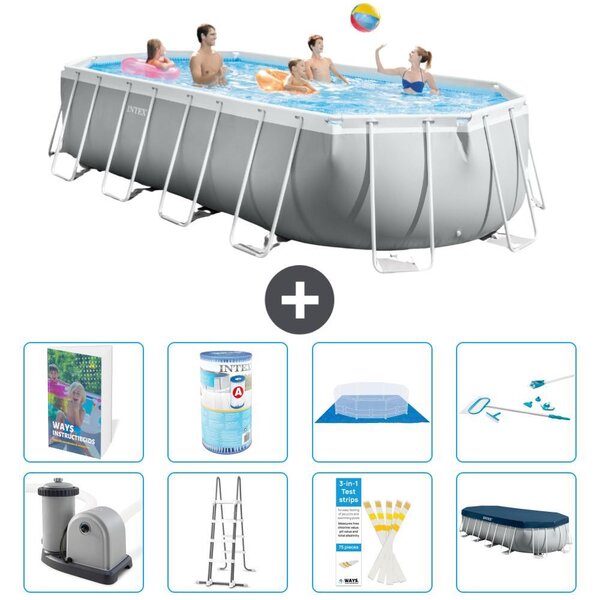 Piscina fuori terra ovale "Prism Frame" - 610x305x122 cm - 7 pezzi - Modello S542