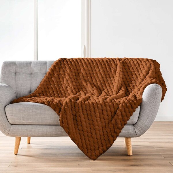 Coperta marrone chiaro in micropile 220x240 cm Frosty – douceur d'intérieur