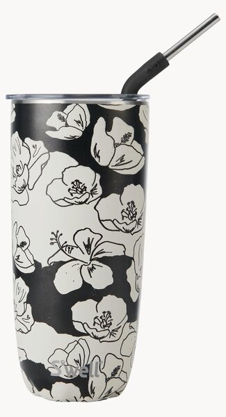 Bottiglia termica Charcoal Bloom con cannuccia