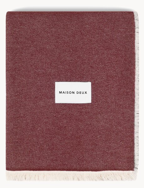 Coperta in cotone jacquard Burgund