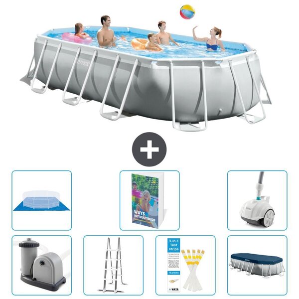 Piscina a forma ovale con struttura Prisma - 503x274x122 cm - 6 pezzi - Modello S616
