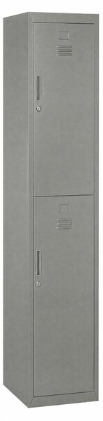 Vinsetto Armadietto Guardaroba in Acciaio 4 Ripiani 2 Porte con Chiusura di Sicurezza, Grigio, 38x46x180cm|Aosom