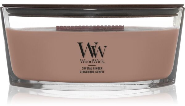 Woodwick Crystal Ginger candela profumata con stoppino in legno 453.6 g