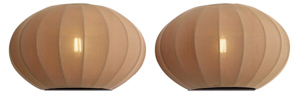 Set di 2 applique marroni con paralume in tessuto - Bida