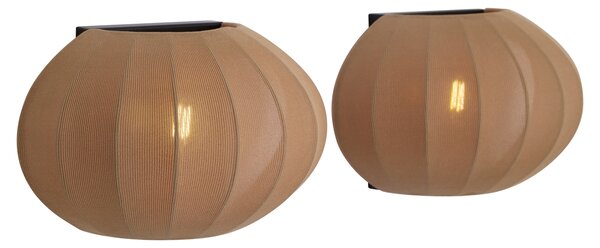Set di 2 applique marroni con paralume in tessuto - Bida